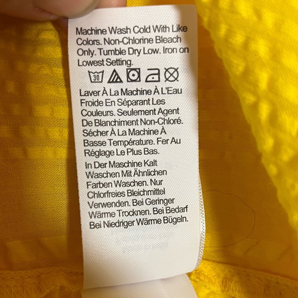 J. Crew Bright Yellow Ruffle V-Neck Blouse - Picture 10 of 11